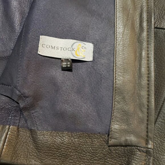 Comstock & Co Brown Leather Bomber Jacket NWT | US$795 | US 42 EU 52 - Picture 7 of 10